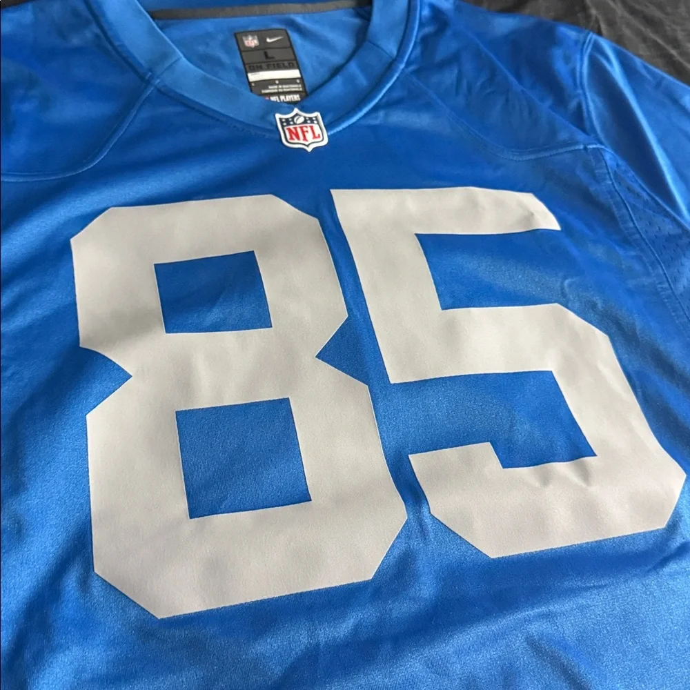 Detroit Lions #85 Eric Ebron Throwback Home NFL on field Nike Jersey_4